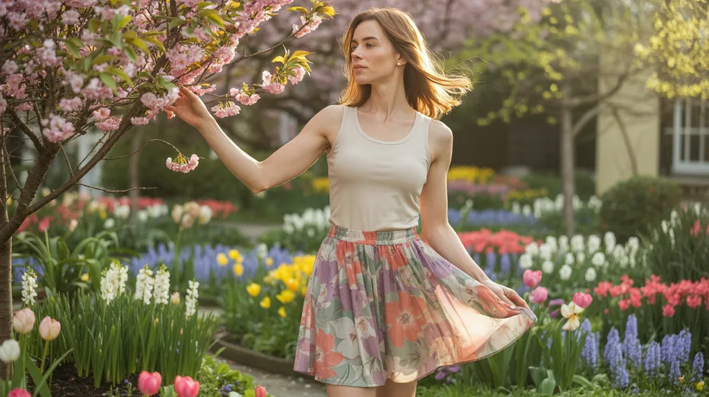 Floral skort styled with a simple top
