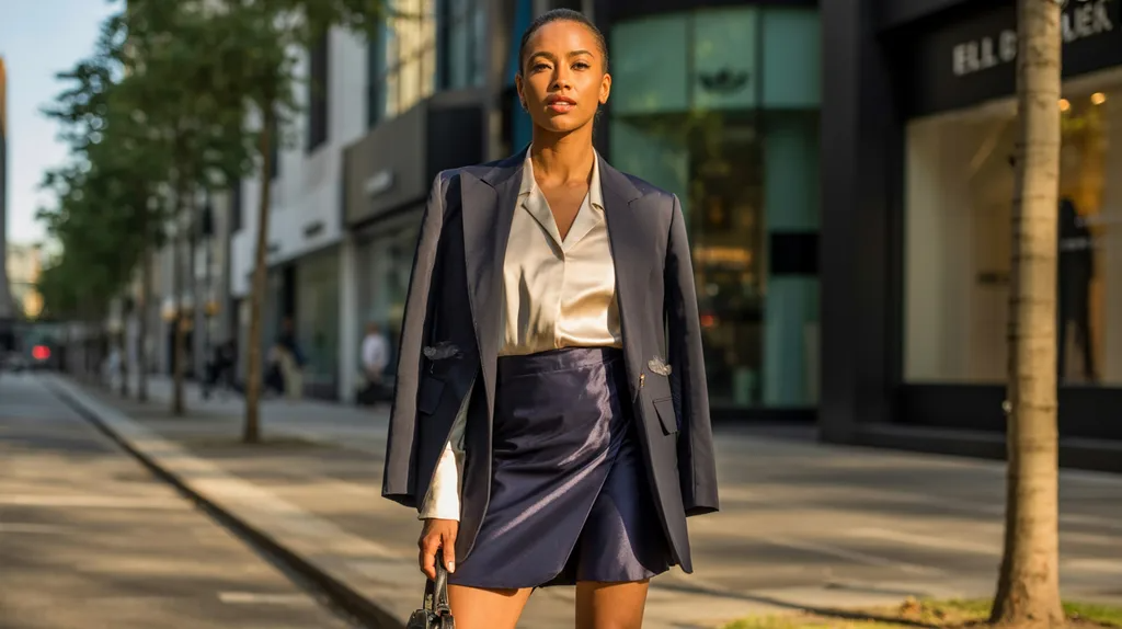 Skort paired with a blazer for a chic outfit