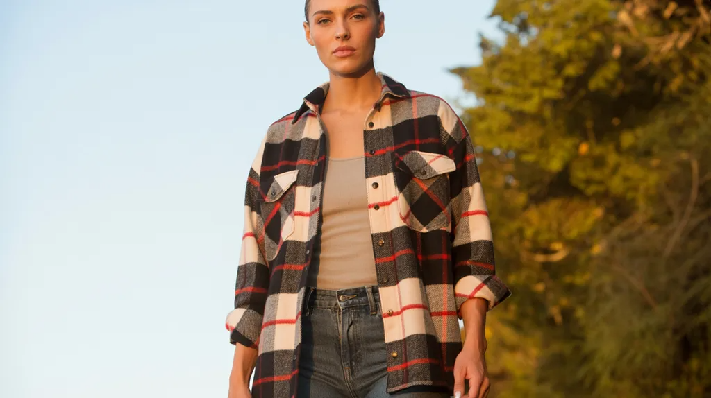 Flannel shirt worn as a shacket with jeans.
