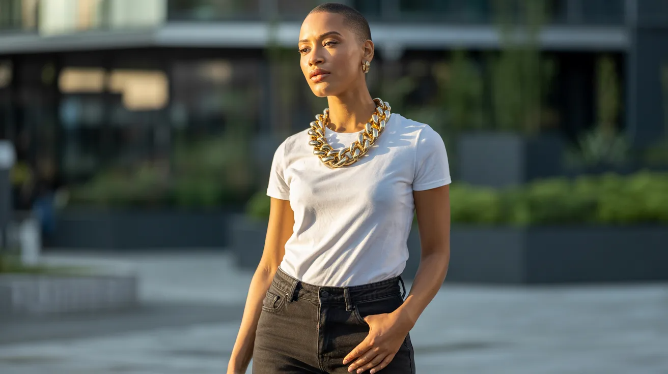 statement necklace paired with a casual everyday outfit