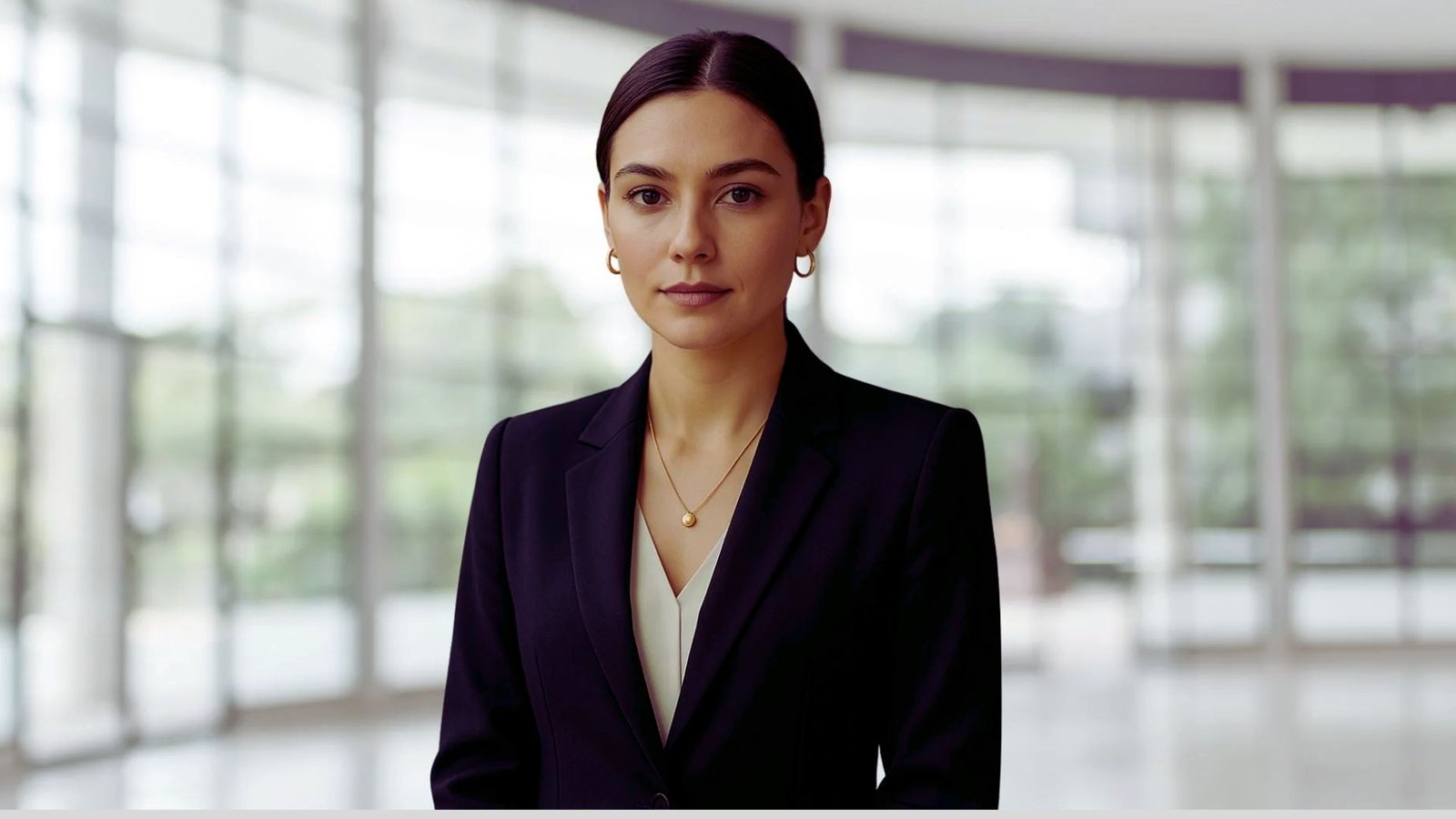 Statement necklace styled for a professional workplace