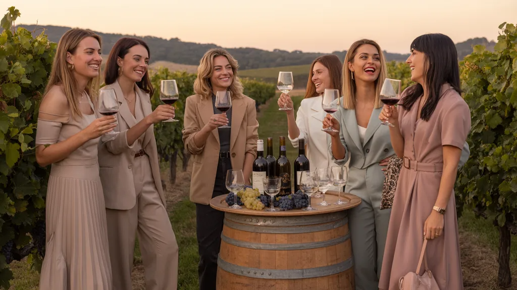Wine tasting outfits for a day out with friends.
