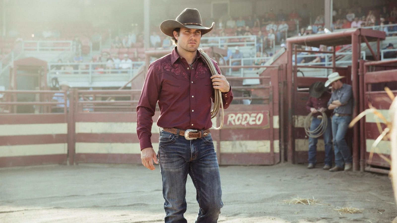 Cowboy outfit designed for rodeos and Western events.